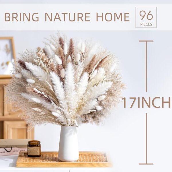 96PCS Natural Dried Pampas Grass Boho - Image 2